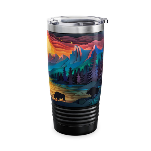 Totem - Papercut Wolf 101 - Tumbler 20oz