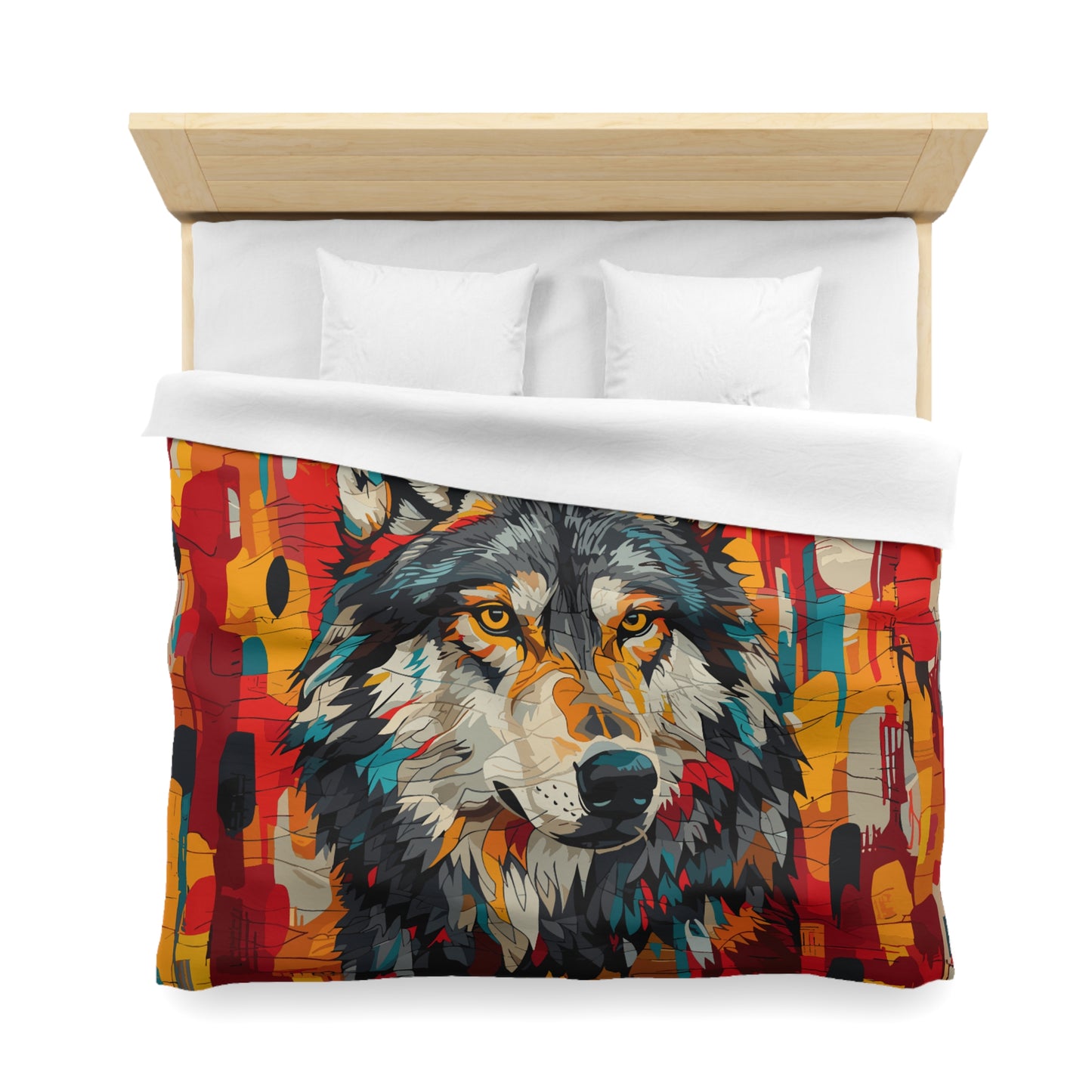 Totem - Wolf Quilt 006 - Microfiber Duvet Cover