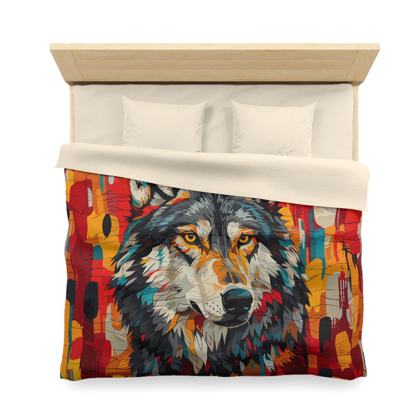 Totem - Wolf Quilt 006 - Microfiber Duvet Cover