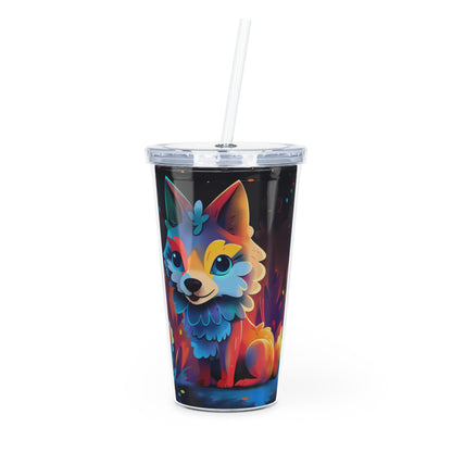 Omega - Wolf 202 - Plastic Tumbler with Straw