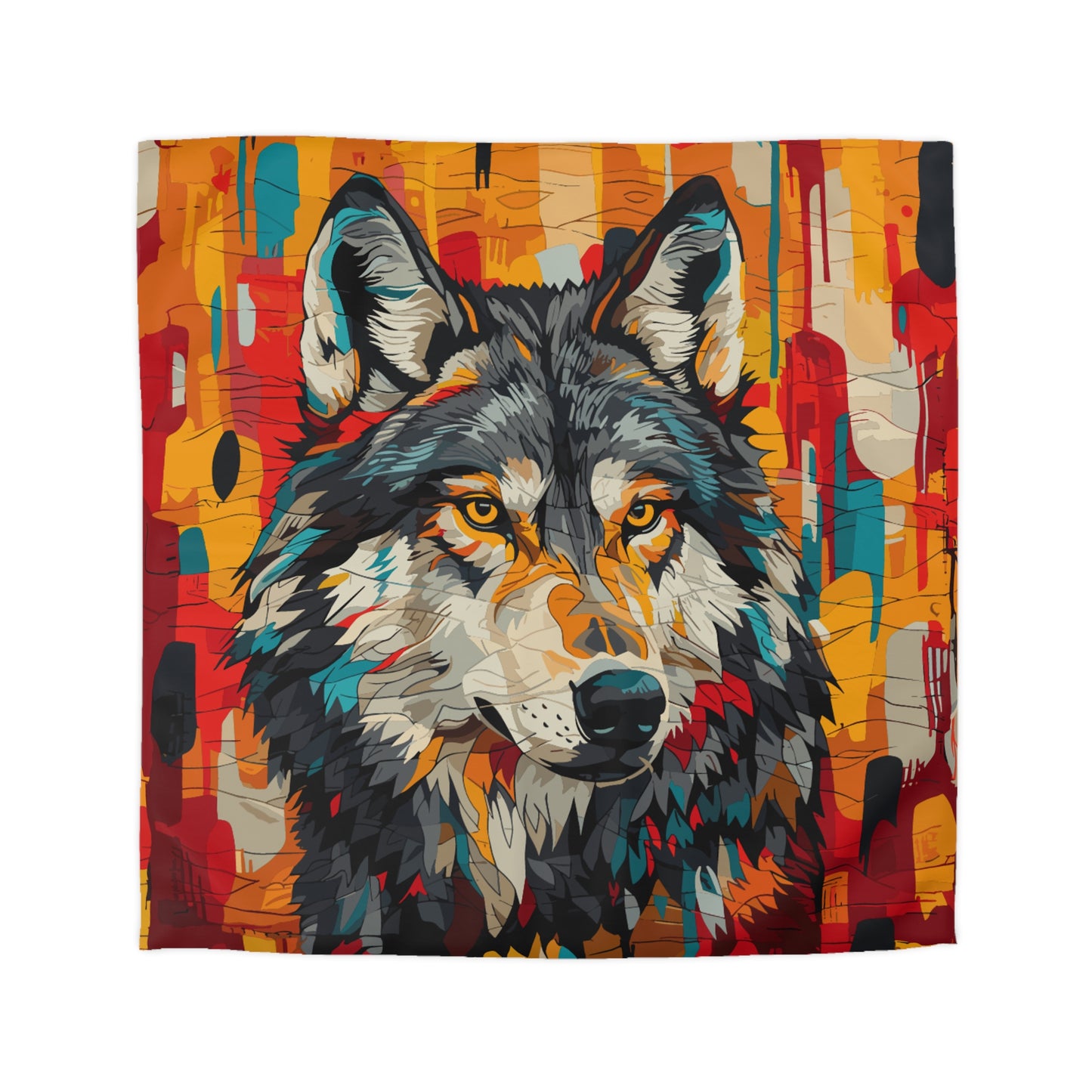 Totem - Wolf Quilt 006 - Microfiber Duvet Cover