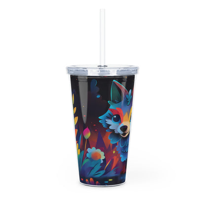 Omega - Wolf 202 - Plastic Tumbler with Straw