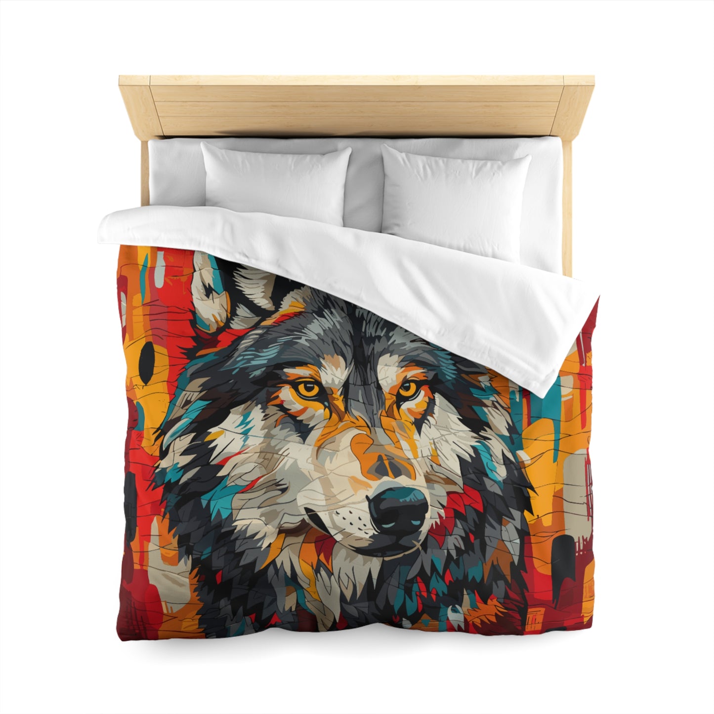 Totem - Wolf Quilt 006 - Microfiber Duvet Cover