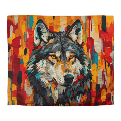 Totem - Wolf Quilt 006 - Microfiber Duvet Cover